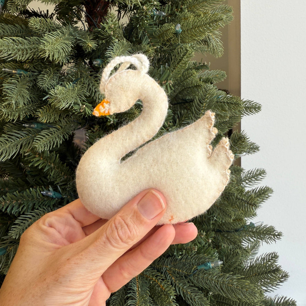 Swan Wool Christmas Ornament