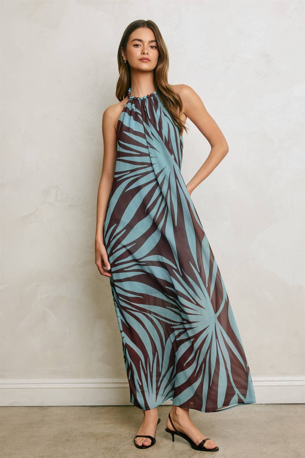 Malta Beaded Halter Dress