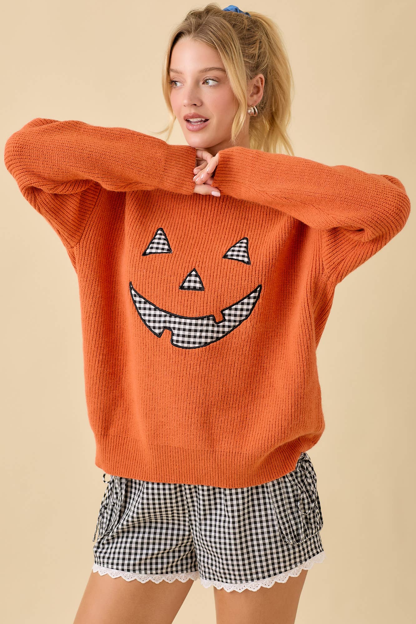 Georgia Pumpkin Patchwork Sweater