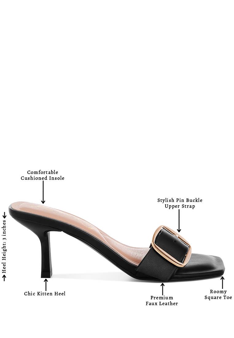 Acacia Buckle Strap Slip On Sandals