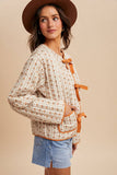 Quilted Bow Tie Puffer Jacket