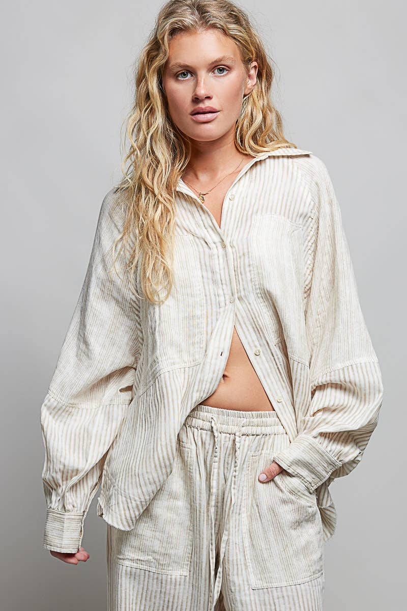 Raegan Woven Stripes Top