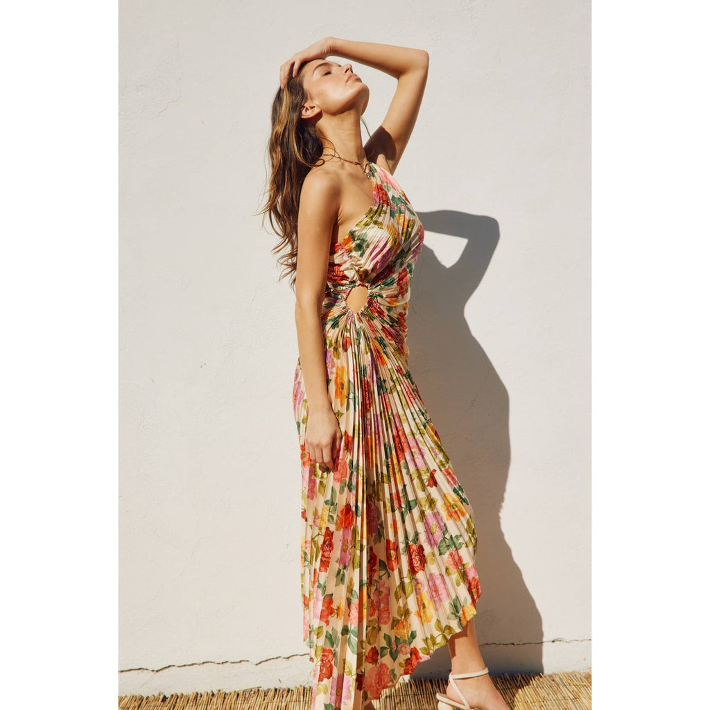 Gift of Love Asymmetrical Pleated Maxi Dress