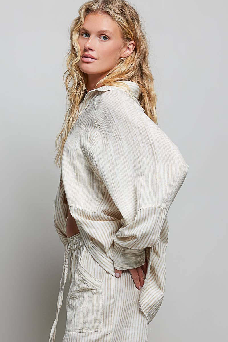 Raegan Woven Stripes Top