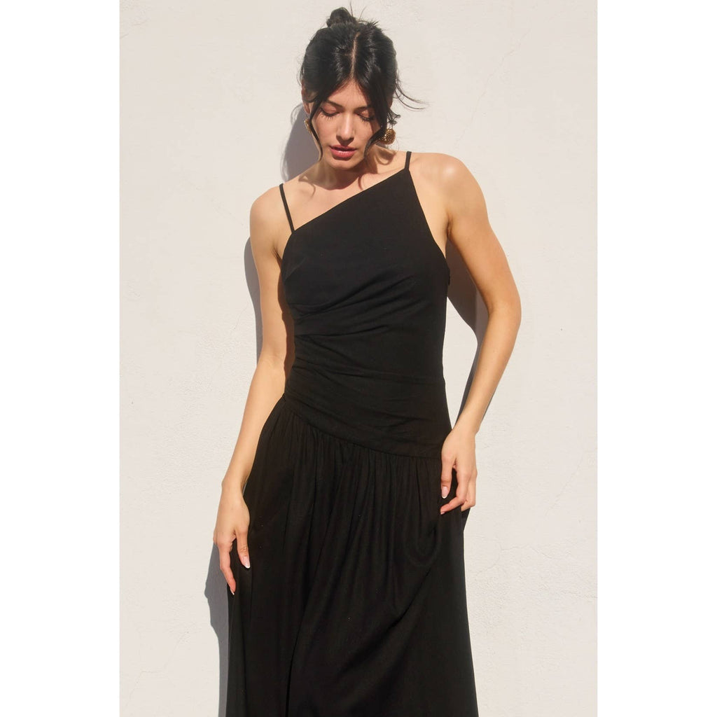 Heaven Sent Drop Waist Ruched Maxi Dress