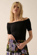 Shaper Fit Off-Shoulder Rib Knit Bodysuit