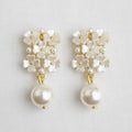 Floral Pearl Drop Earrings with Vintage Charm