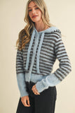 Striped Hoodie Sweater Cardigan