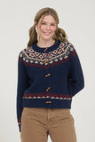 FAIRE ISLE TOGGLE BUTTON KNIT CARDIGAN SWEATER