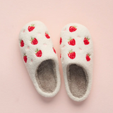 Strawberry Fuzzy Slippers