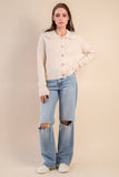 12W3445N-Heart Button Down Knit Sweater Cardigan