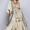 Short Sleeve Cotton Tie Waist Cardigan