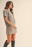 Short Puff Sleeve Sweater Cardigan