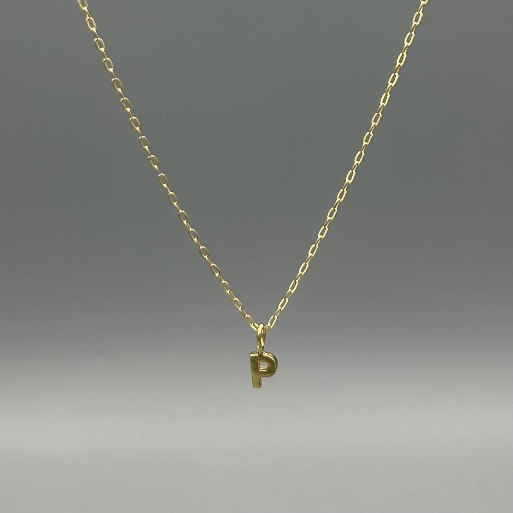 Gold Block Letter Necklace