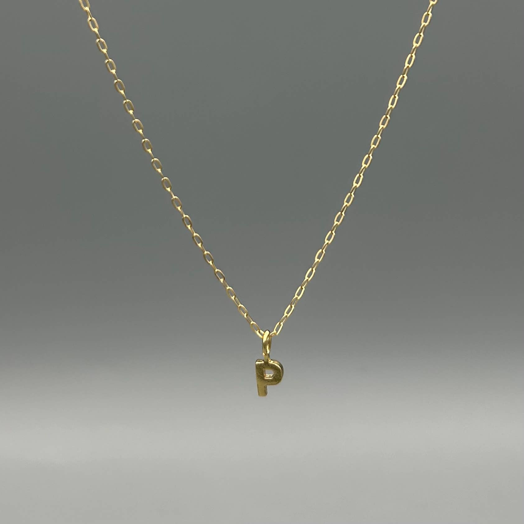 Gold Block Letter Necklace