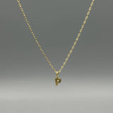 Gold Block Letter Necklace