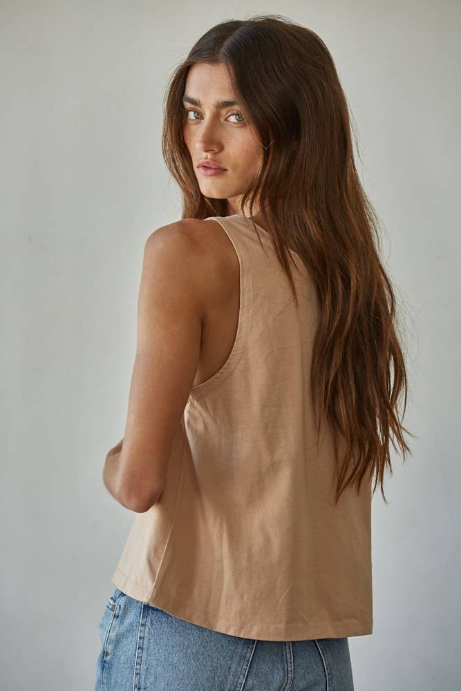 Cotton Scoop Neck Tank Top 4 Colors