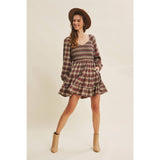 Plaid Smocked Mini Dress