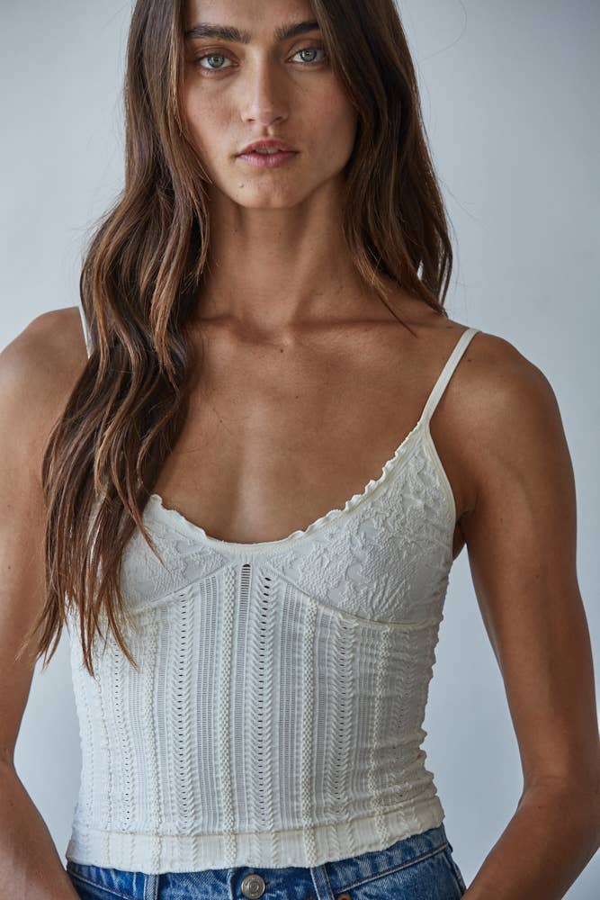 Knit Seamless Nylon Spandex Jacquard Pattern Top