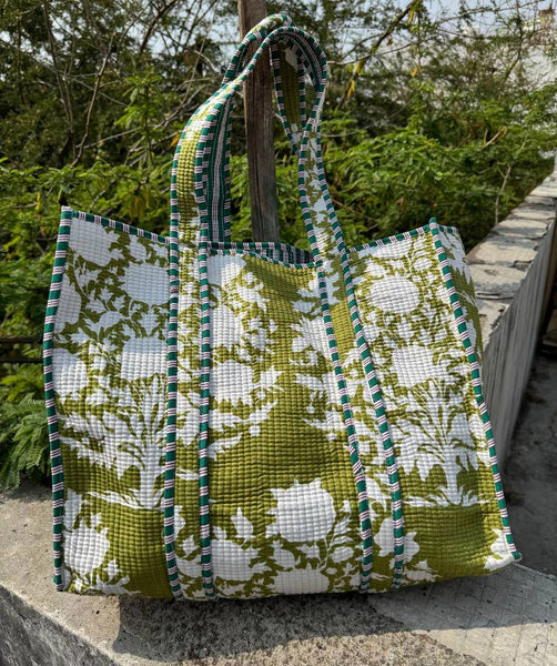 Kayla Floral Quilted Tote Bag
