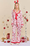 Christmas Toile Printed Pajama Set