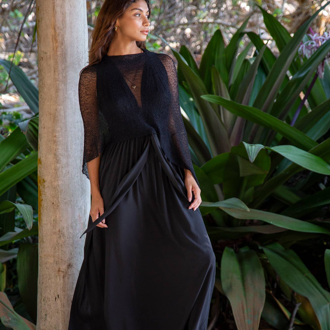 Lightweight Sheer Shrug Knit Poncho Shawl- Boho Cover