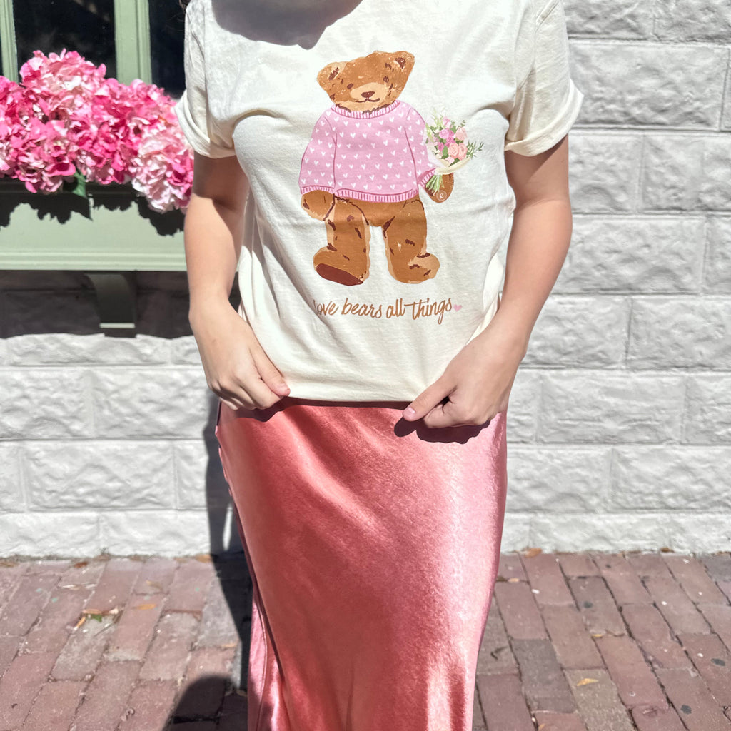 THICK SILKY SATIN BIAS CUT MAXI SKIRT: SPICED APPLE CIDER