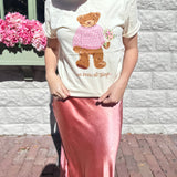 THICK SILKY SATIN BIAS CUT MAXI SKIRT: SPICED APPLE CIDER