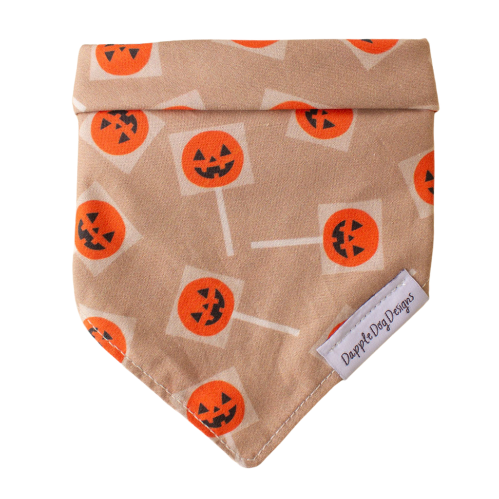 Pumpkin Lollipops Bandana - Halloween Dog Bandana- CLEARANCE