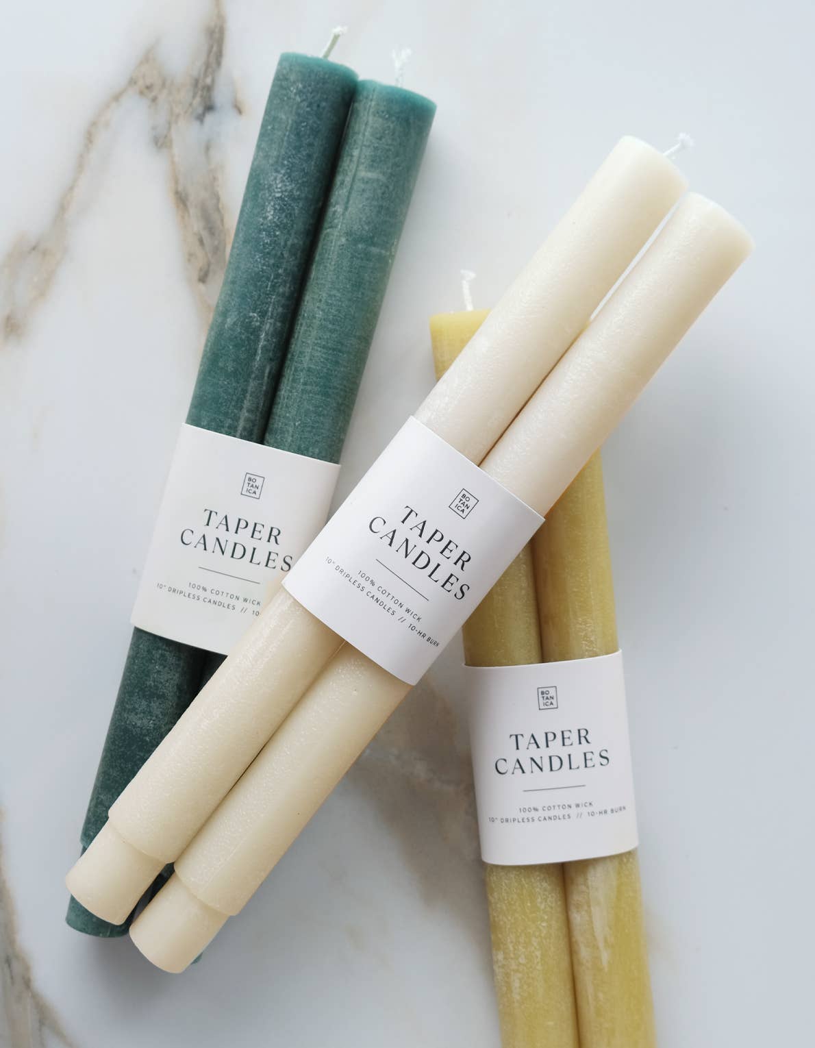 Taper Candle Pair, Martini Olive
