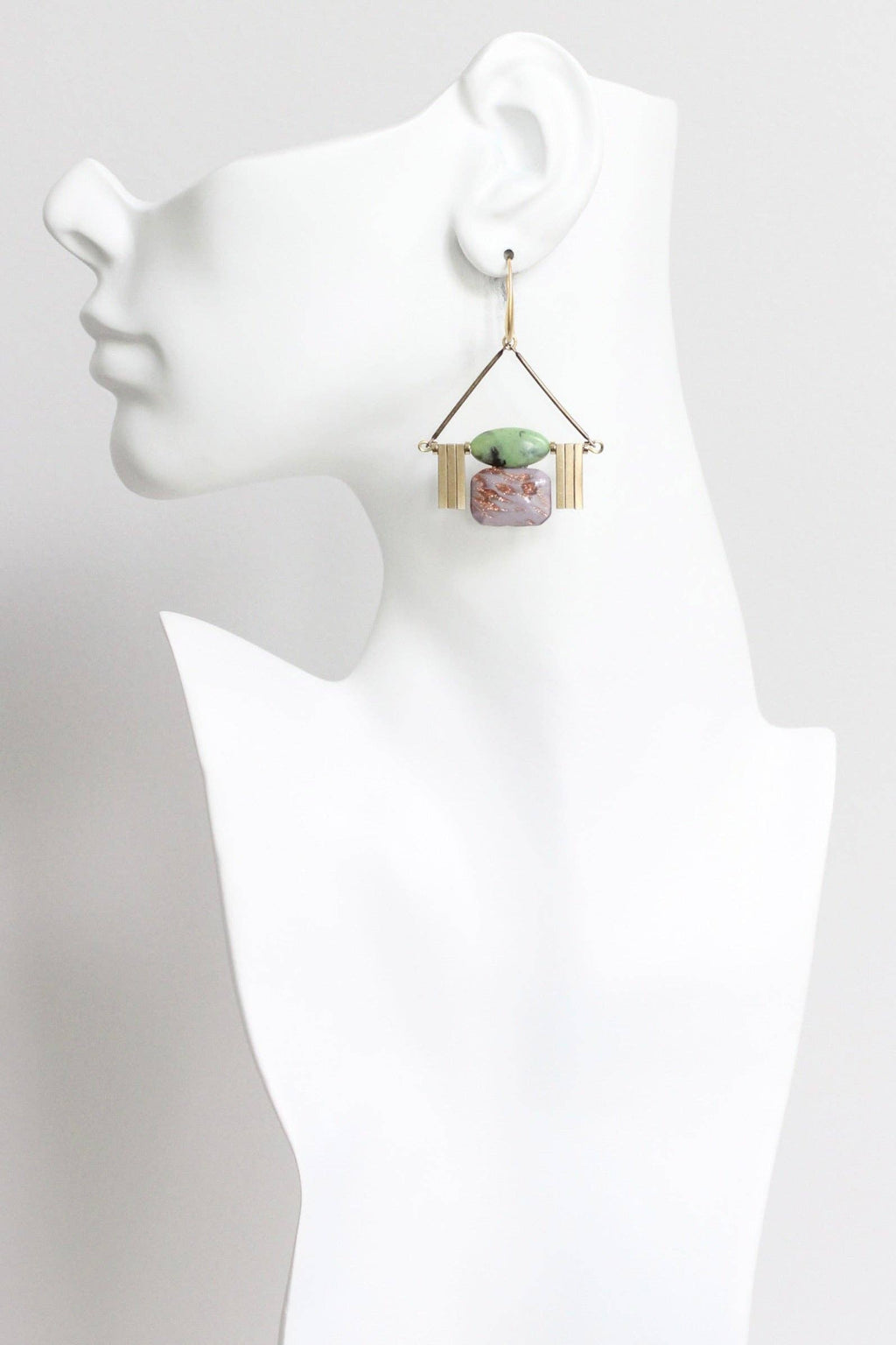 Vintage lavender ArtDeco earrings