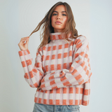 Fall Check Turtleneck Sweater