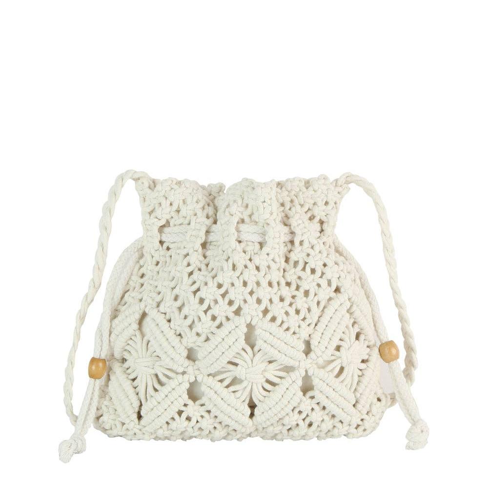 Crocheted Woven Macramé Drawing Crossbody