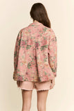 Floral Print Denim Long Sleeve Jacket