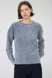 Washed Ribbed Knit Pullover