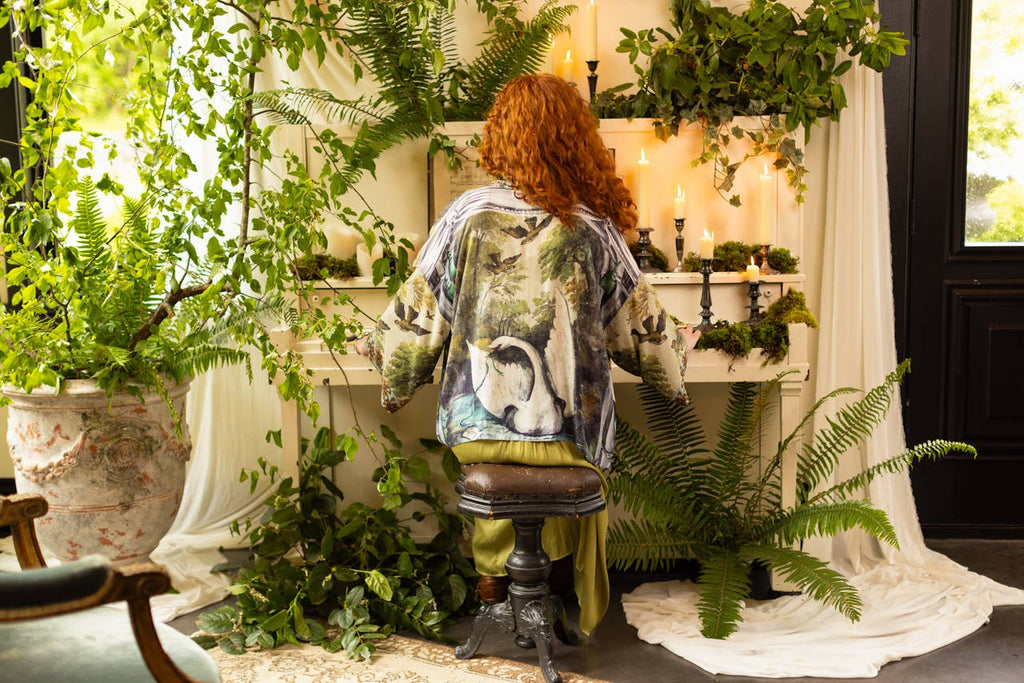 Woodland Swan Kimono - Jennifer Lane Collaboration