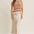 Thick Silky Satin Bias Cut Maxi Skirt - Champagne