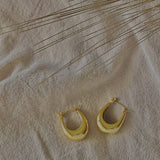 U Shaped Hoop Earrings 18k gold plated over SS waterproof