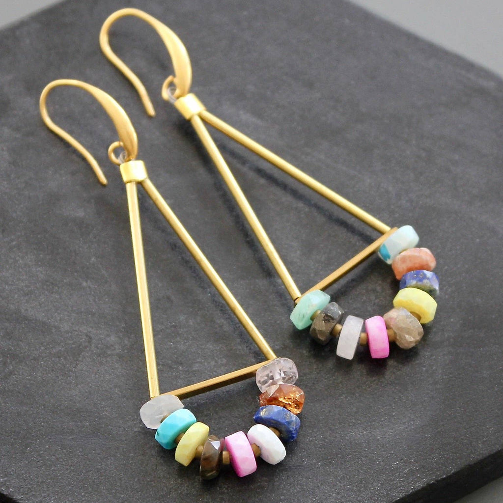 Stone geometric earrings