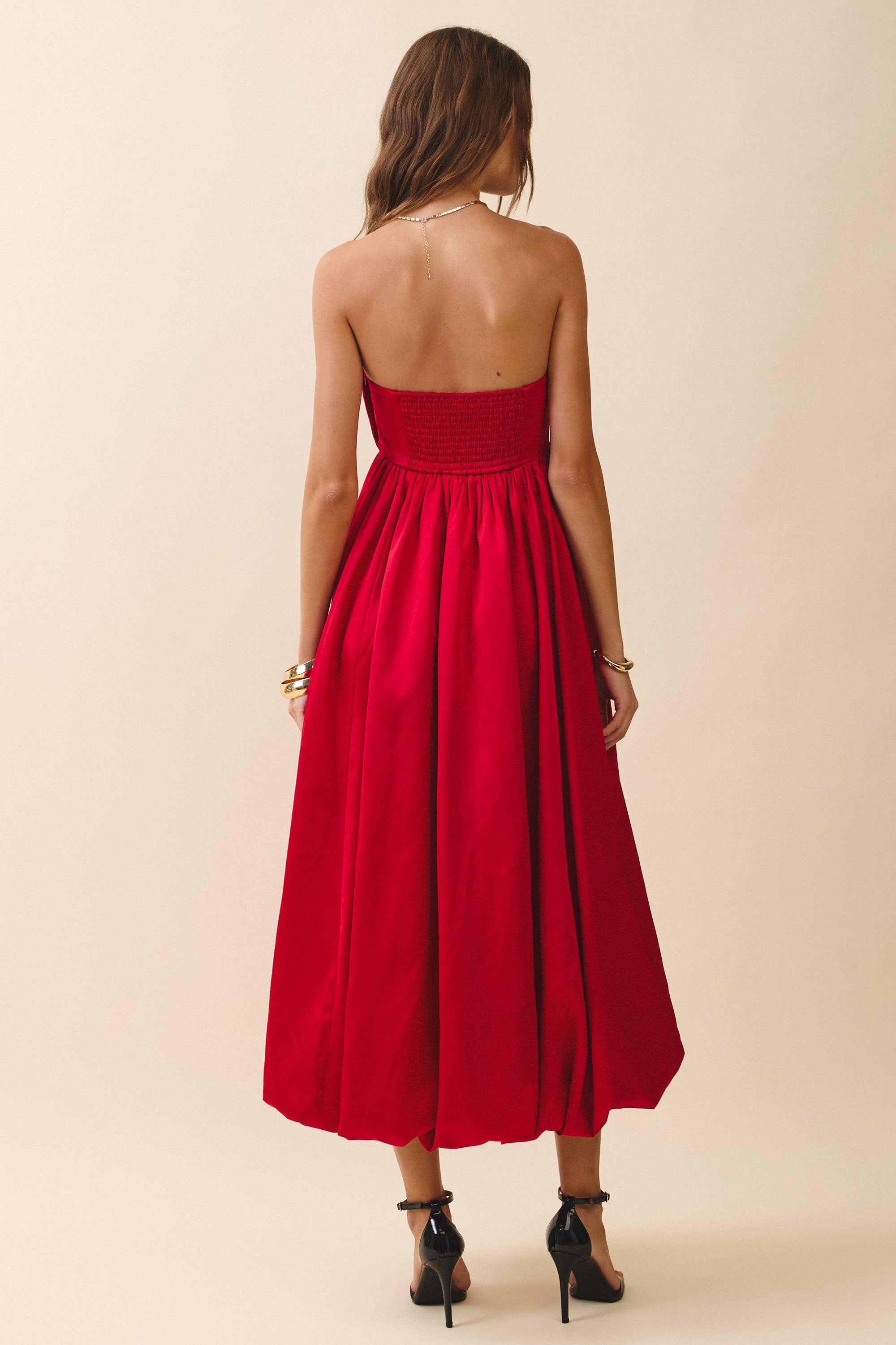 Strapless Oversized Bow Detail Dress