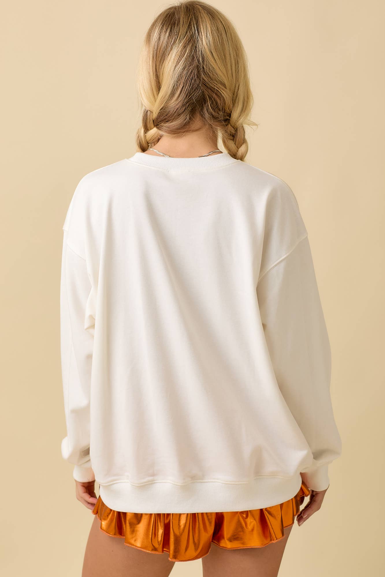 Game Day Cheer Patchwork Long Sleeve Crewneck Top- CLEARANCE