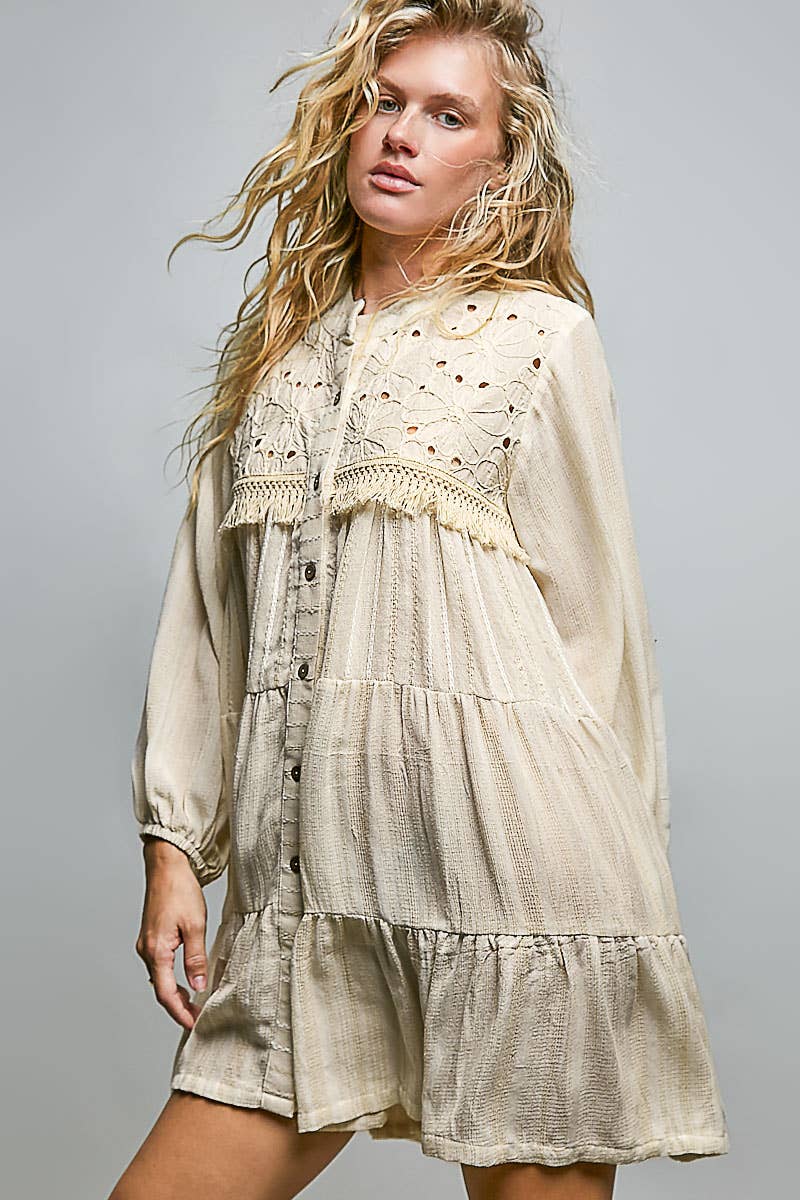 Tayia Embroidered Tunic Dress