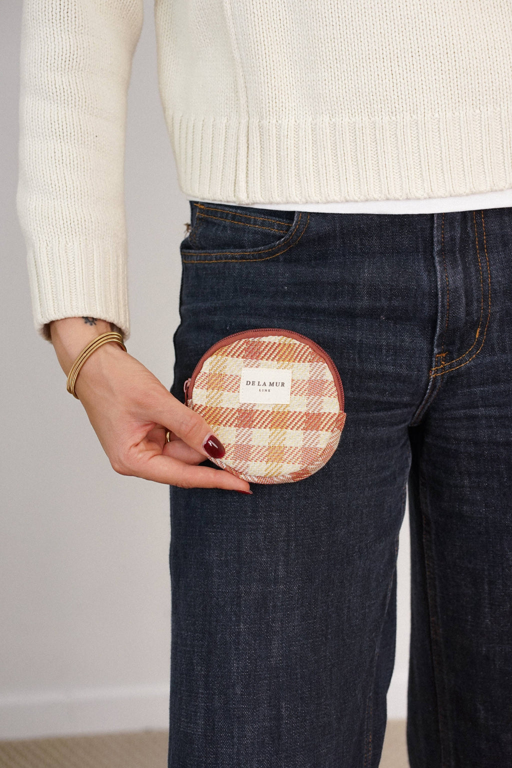 Zia Gingham Jacquard Round Coin Purse