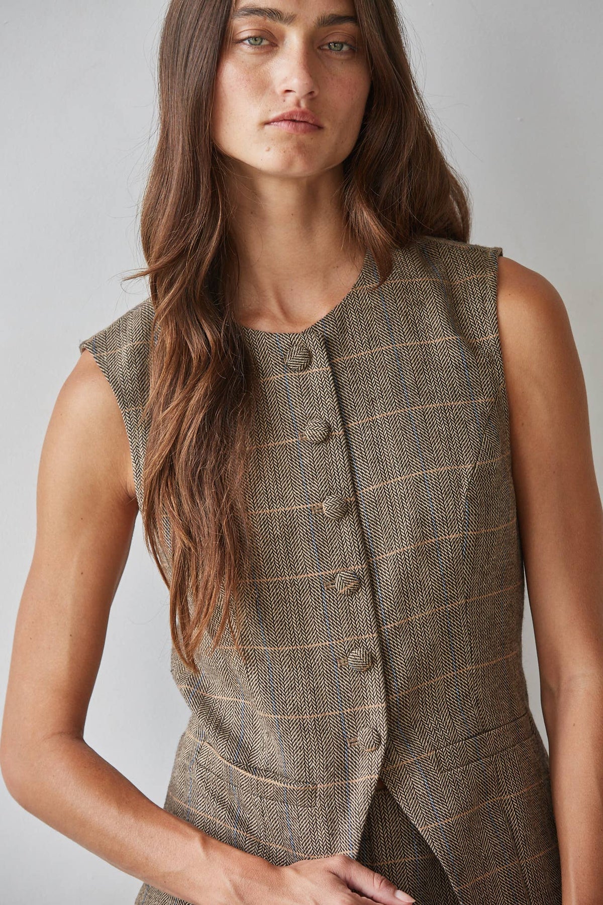 Odette Wool Button-Down Top
