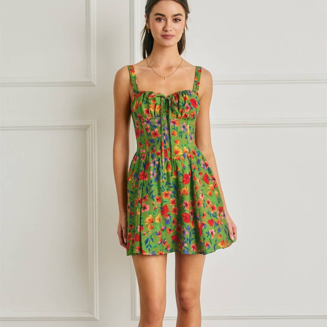 Wildflower Rush Corset Sweetheart Mini Dress