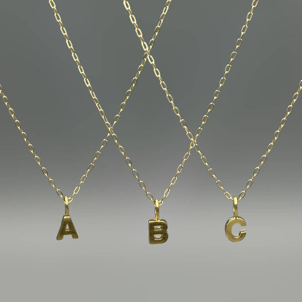 Gold Block Letter Necklace