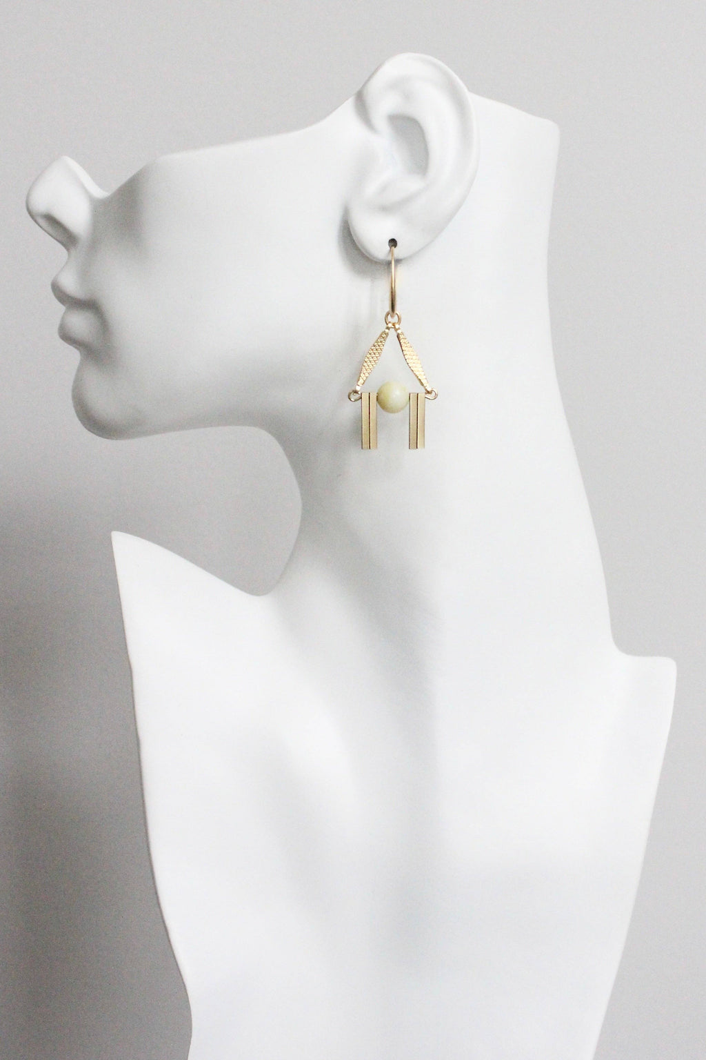 Lemon jade Artdeco earrings