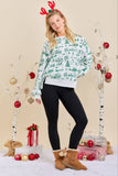 Holiday Toile Printed Oversized Top