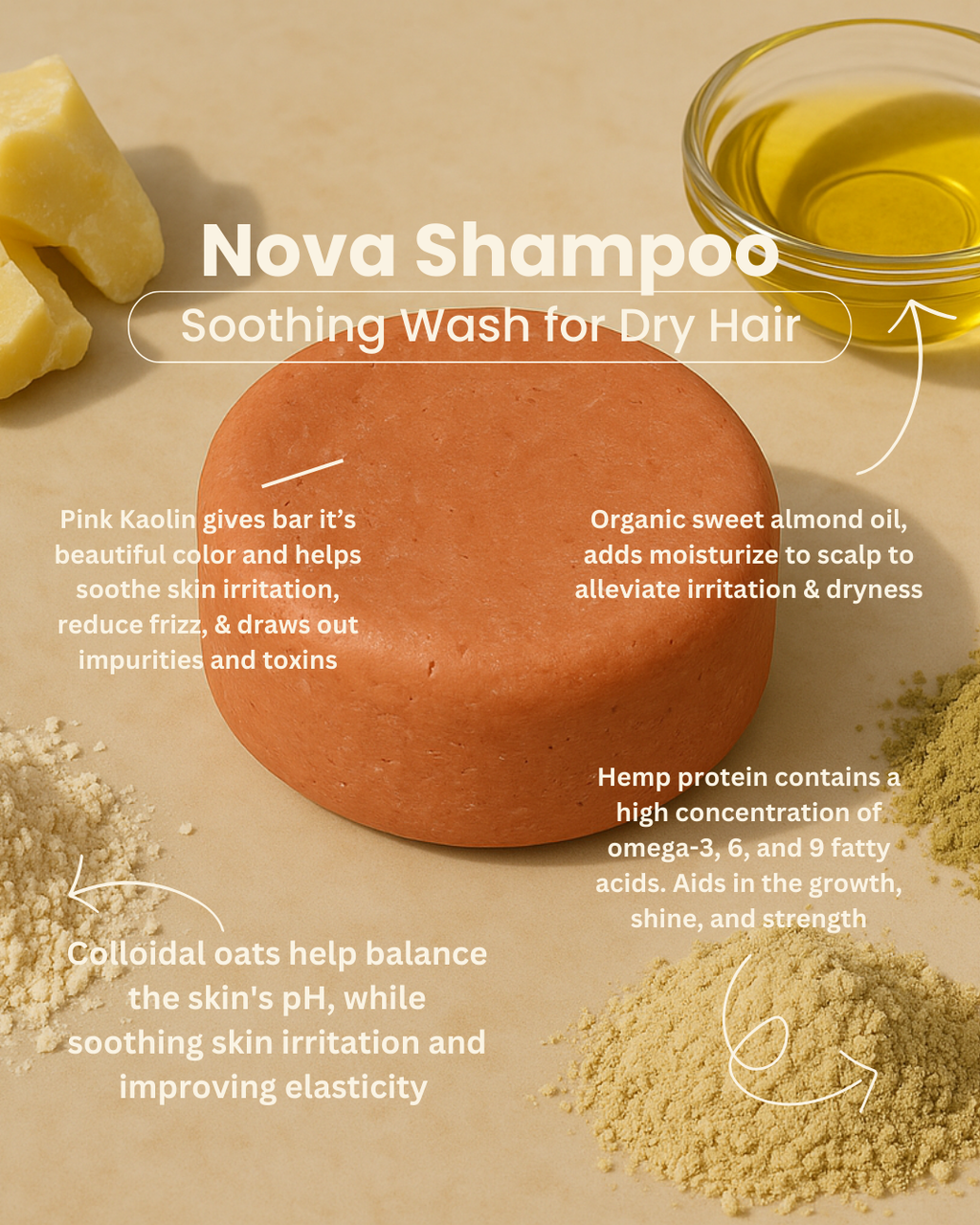 Soothing Wash for Dry Hair, Nova Solid Shampoo