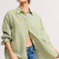 Oversized Gingham Button Down Shirt